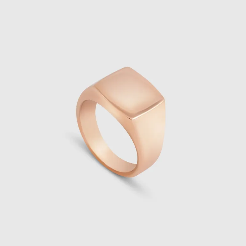 Square Signet Ring (Rose Gold) made by Craftd London