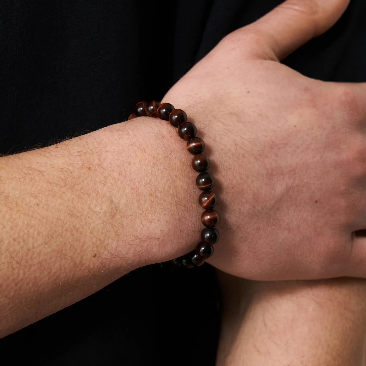 Tiger's Eye Metal Bead Bracelet (Gold) sold by Craftd London product image thumbnail 3