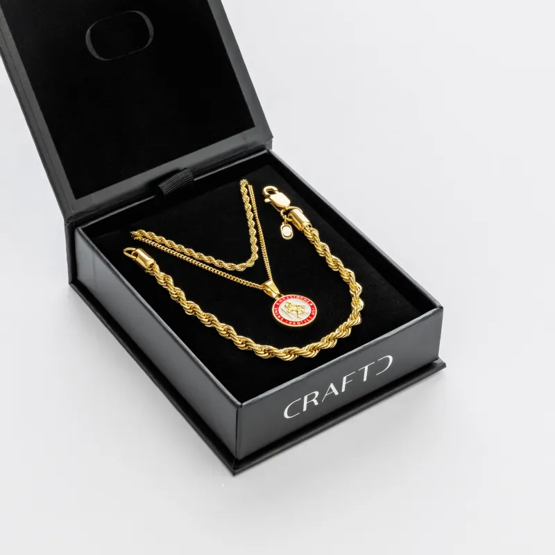 Enamel Saint Christopher Gift Set (Gold) made by Craftd London