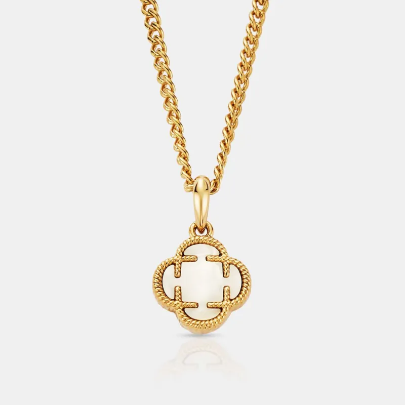 White Clover Stone Pendant (Gold) made by Craftd London