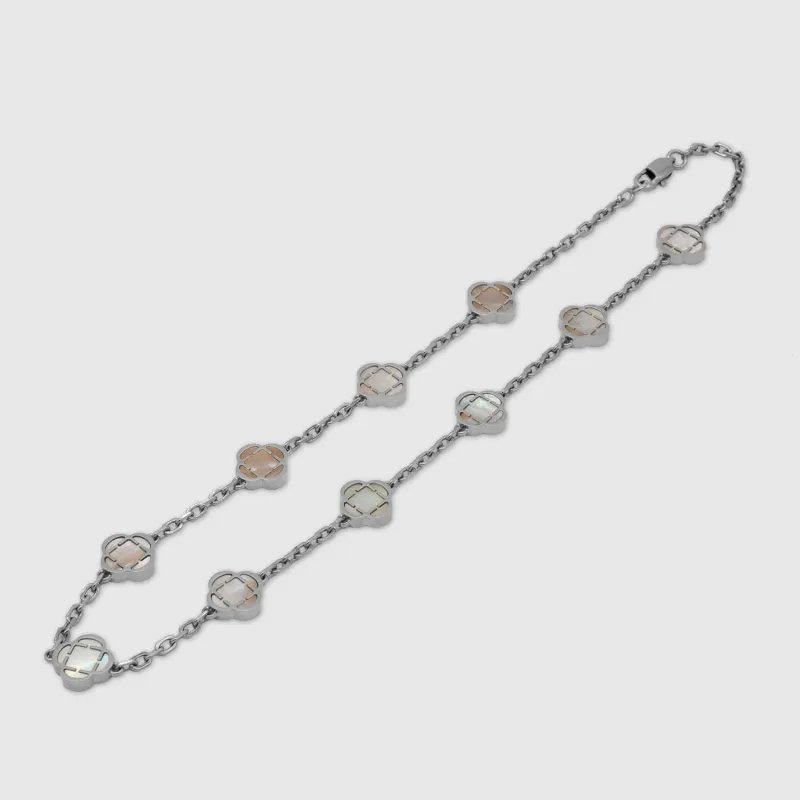 White Clover Stone Necklace (Silver) made by Craftd London