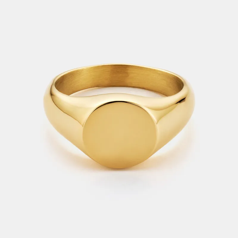 Round Signet Ring (Gold) sold by Craftd London