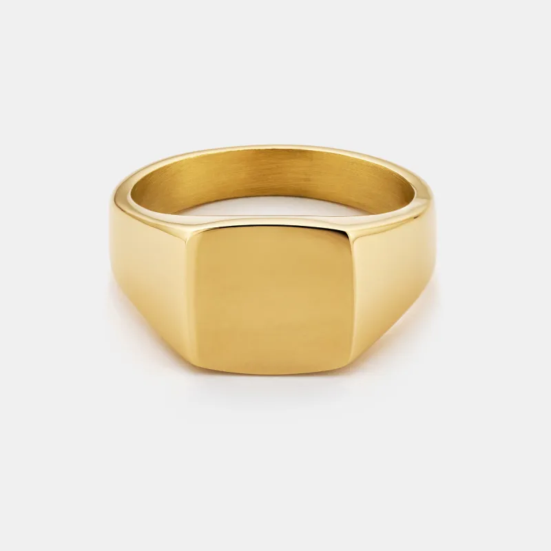 Square Signet Ring (Gold) sold by Craftd London