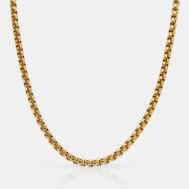 Round Box Chain (Gold) 5mm sold by Craftd London
