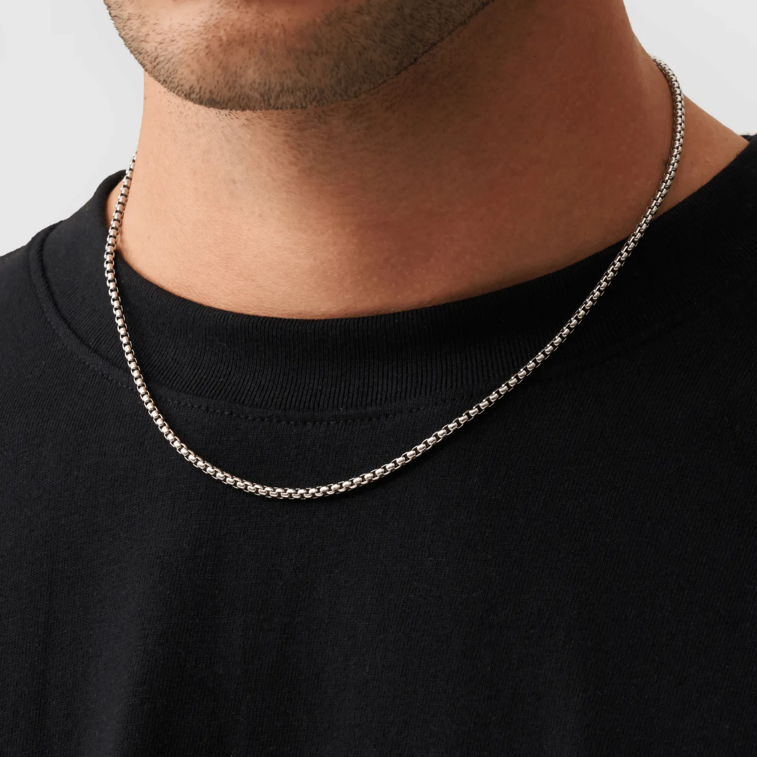 Round Box Chain (Silver) 3mm sold by Craftd London product image thumbnail 3