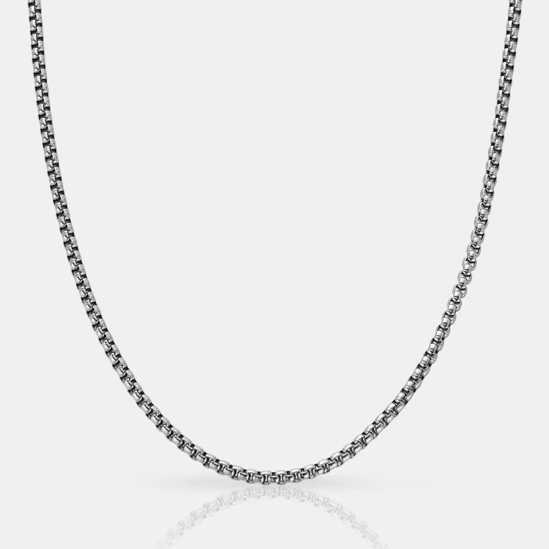 Round Box Chain (Silver) 3mm sold by Craftd London
