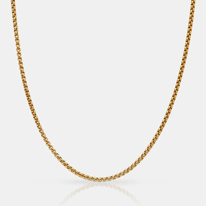 Round Box Chain (Gold) 3mm sold by Craftd London