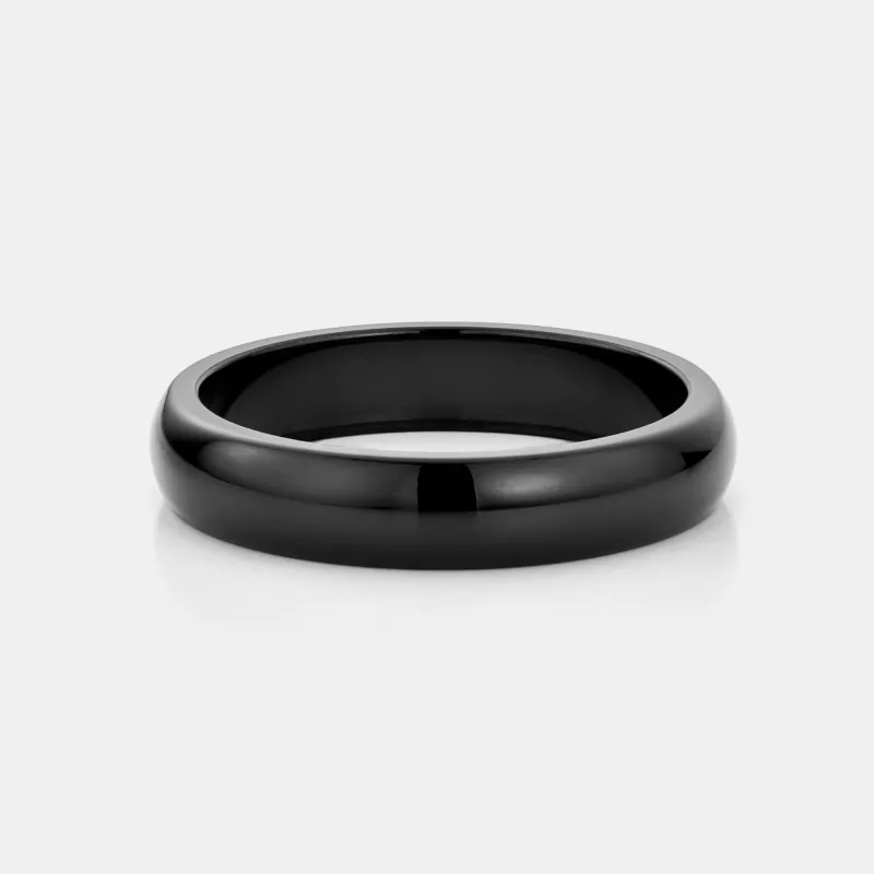 Round Band Ring (Black) 5mm sold by Craftd London