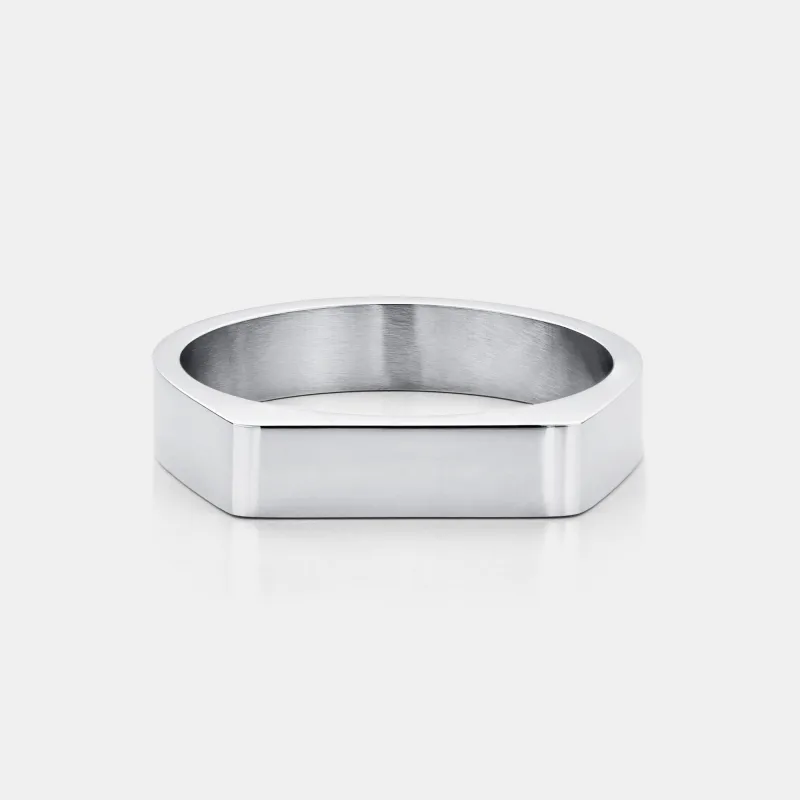 Rectangle Signet Ring (Silver) sold by Craftd London
