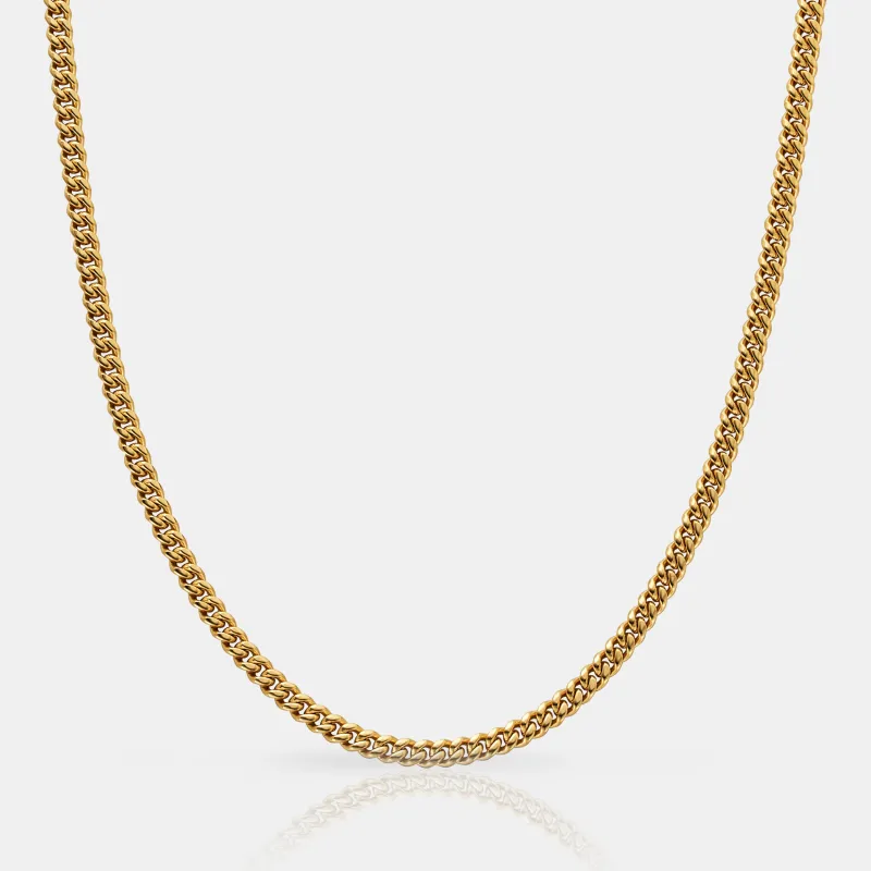 Miami Cuban (Gold) 4mm sold by Craftd London