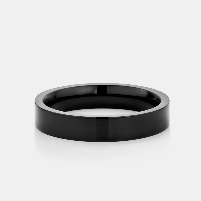 Flat Band Ring (Black) 5mm sold by Craftd London