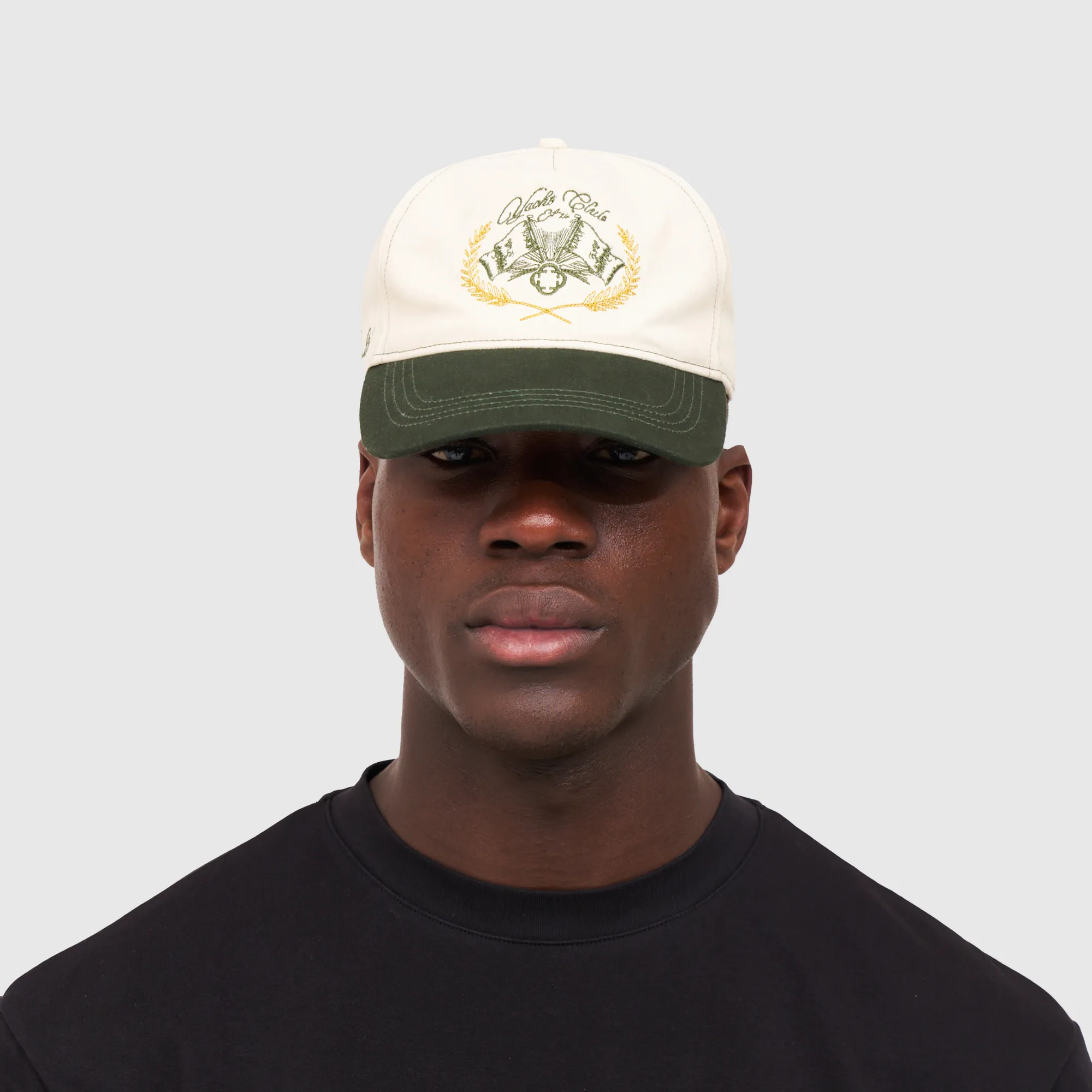Yacht Club Cap (Cream/Green) sold by Craftd London product image thumbnail 3