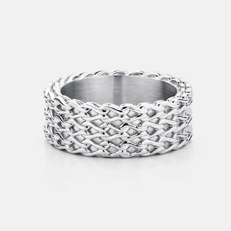 Rope Stack Ring (Silver) sold by Craftd London