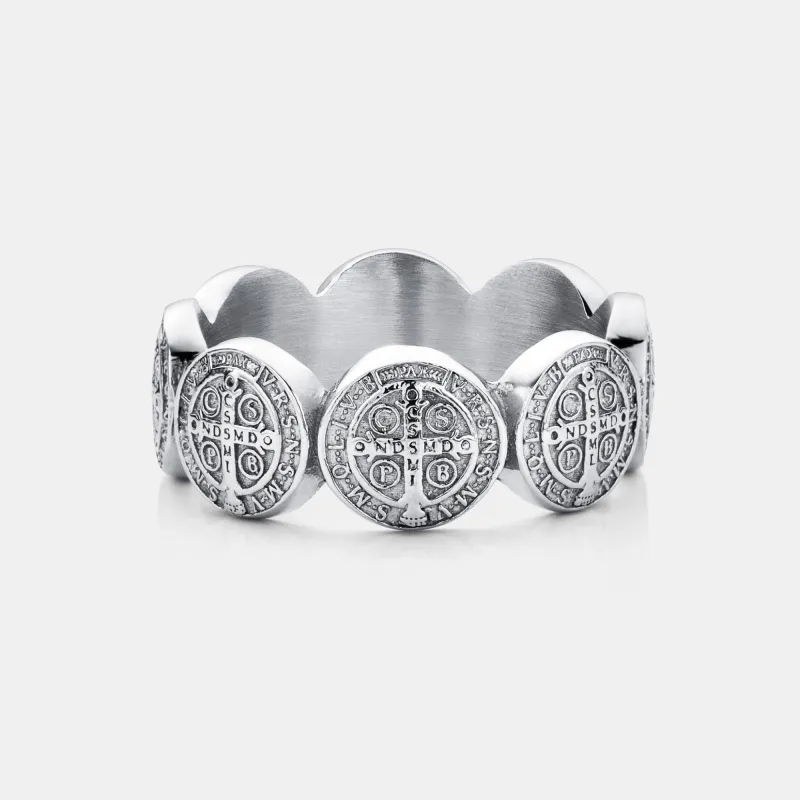 Saint Benedict Band Ring (Silver) made by Craftd London