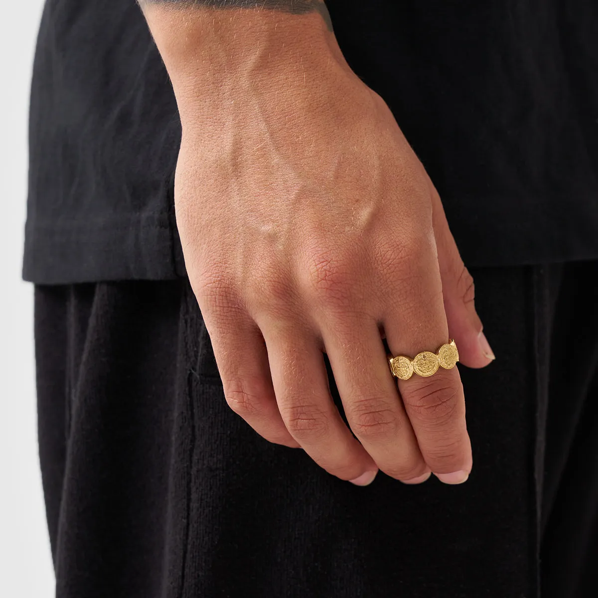 Saint Benedict Band Ring (Gold) sold by Craftd London product image thumbnail 2