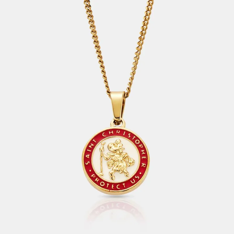 Enamel Saint Christopher (Gold) sold by Craftd London