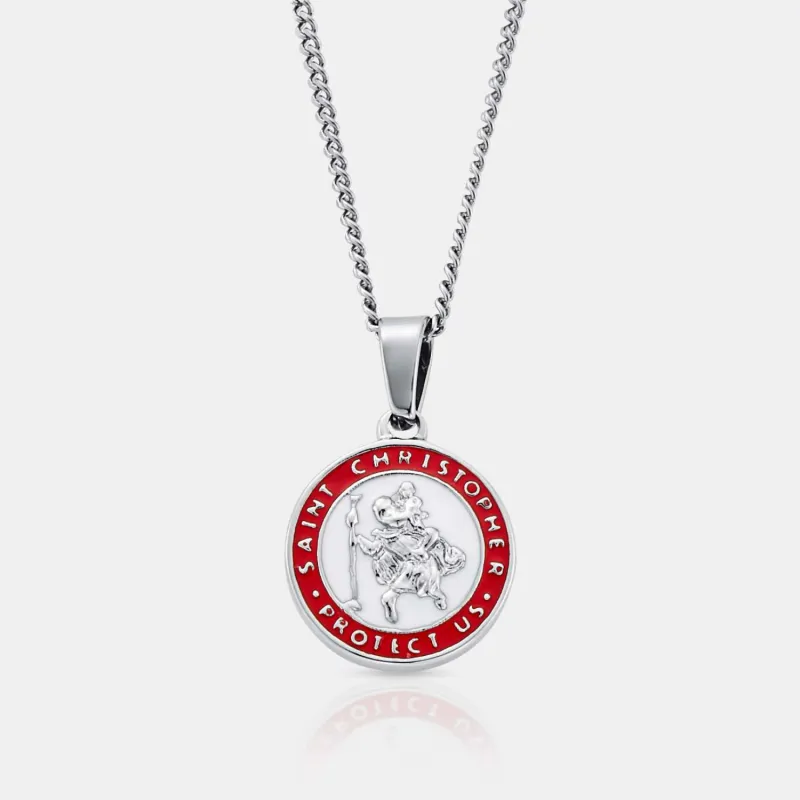 Enamel Saint Christopher (Silver) sold by Craftd London