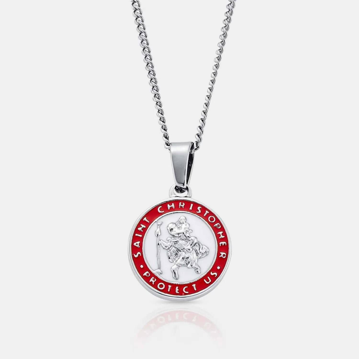 Enamel Saint Christopher (Silver) sold by Craftd London