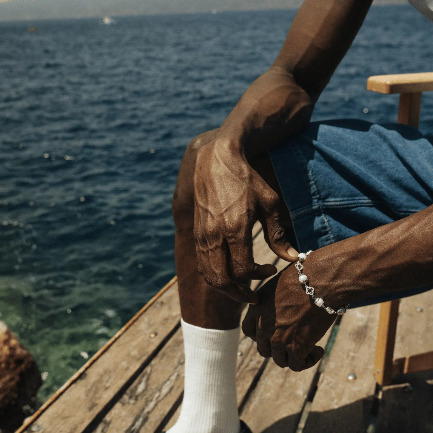 Filigree Real Pearl Bracelet (Silver) sold by Craftd London product image thumbnail 4