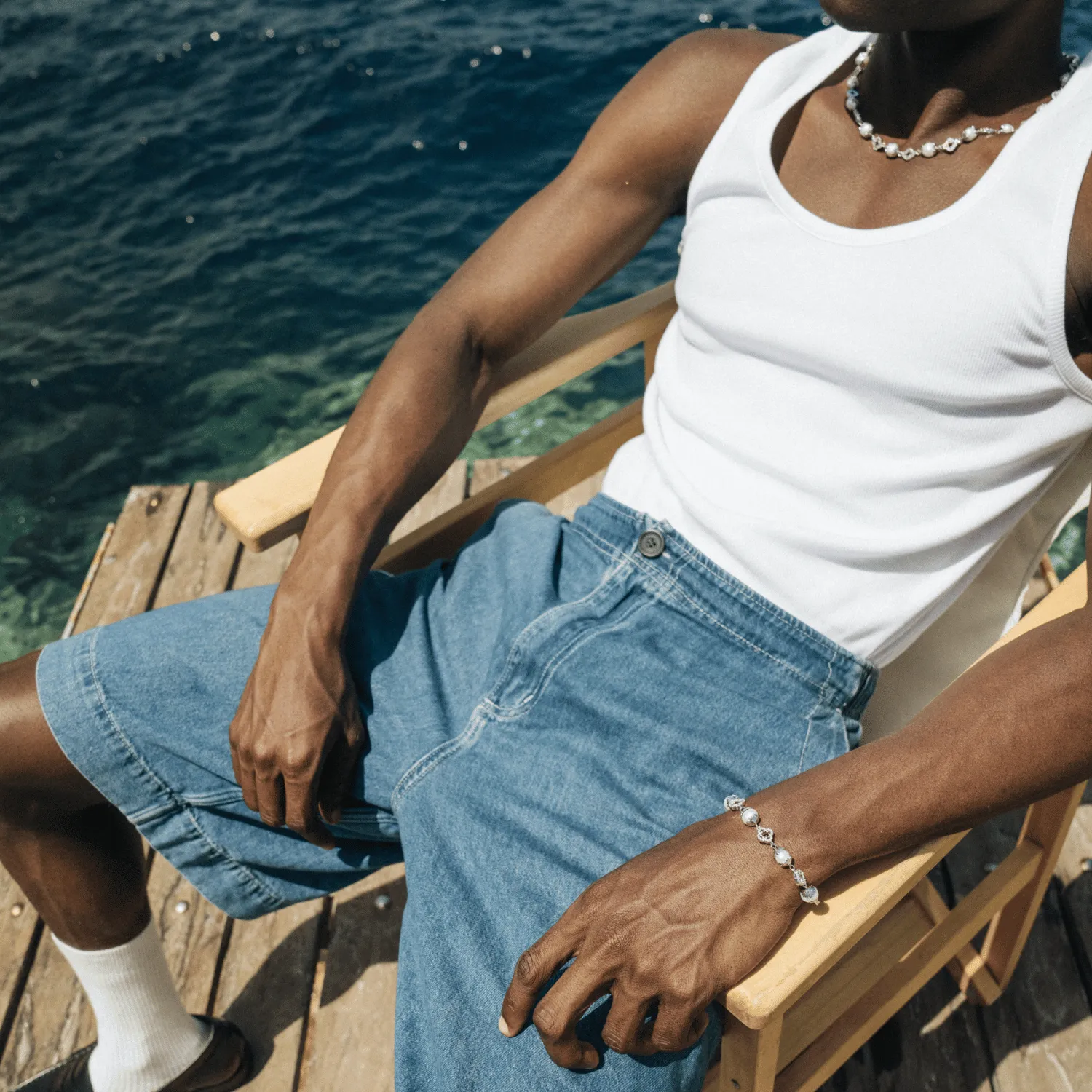 Filigree Real Pearl Bracelet (Silver) sold by Craftd London product image thumbnail 5