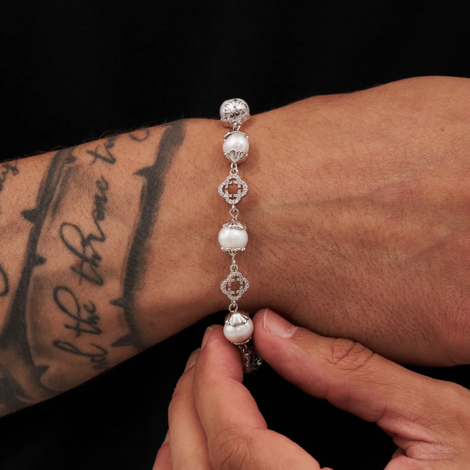 Filigree Real Pearl Bracelet (Silver) sold by Craftd London product image thumbnail 2