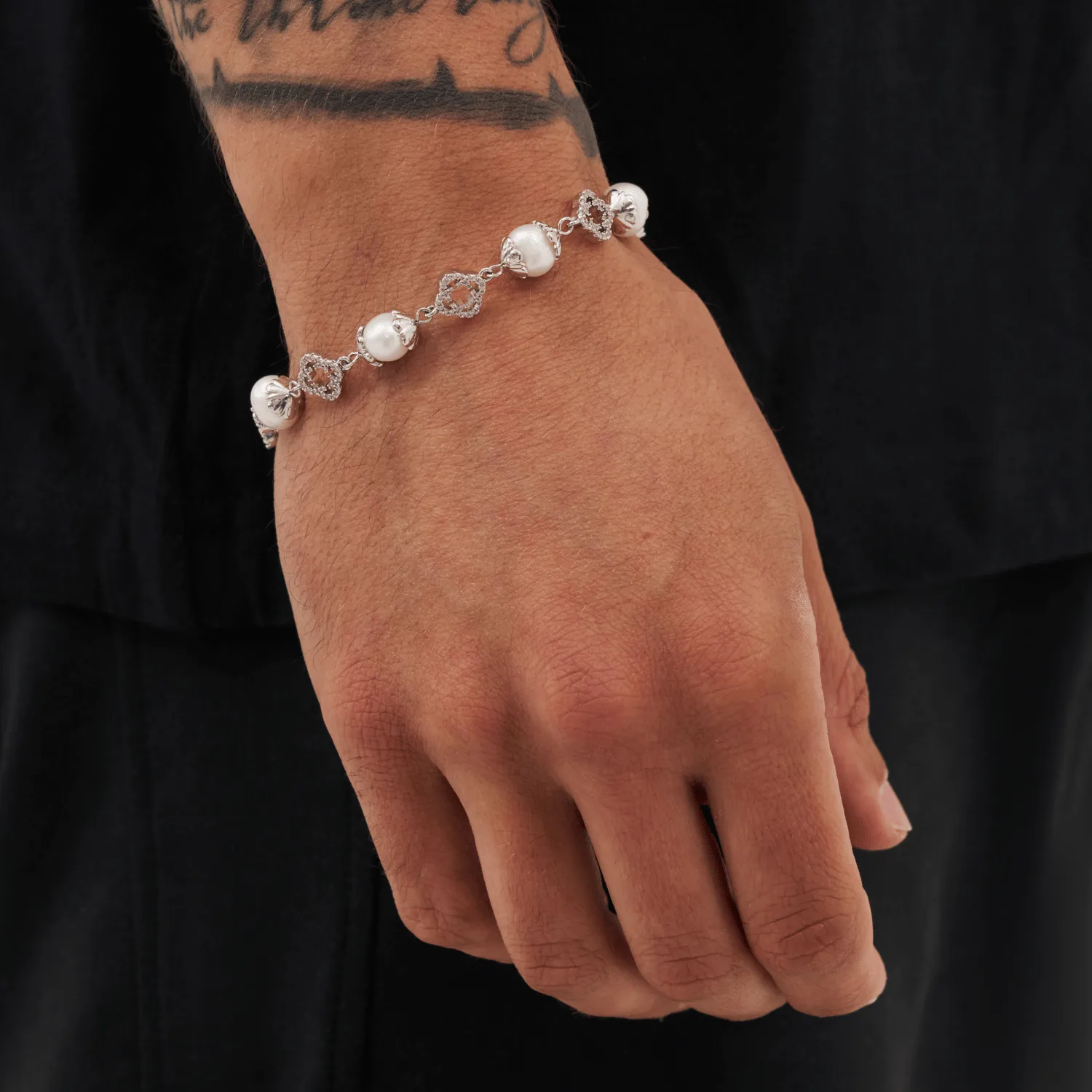 Filigree Real Pearl Bracelet (Silver) sold by Craftd London product image thumbnail 3