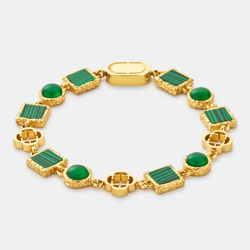 Green Quartz Gemstone Bracelet (Gold) sold by Craftd London