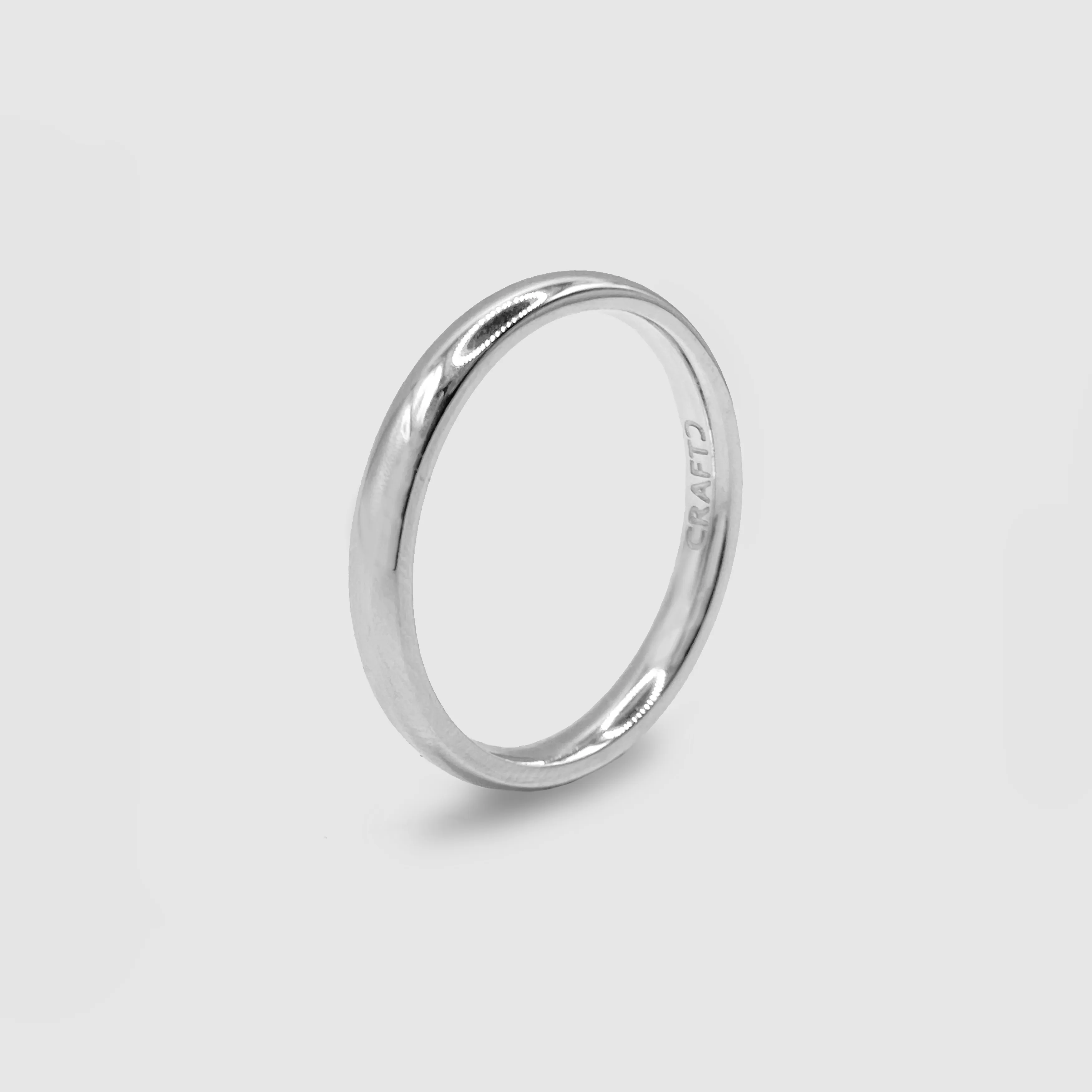 Round Band Ring (Silver) 3mm sold by Craftd London product image thumbnail 4