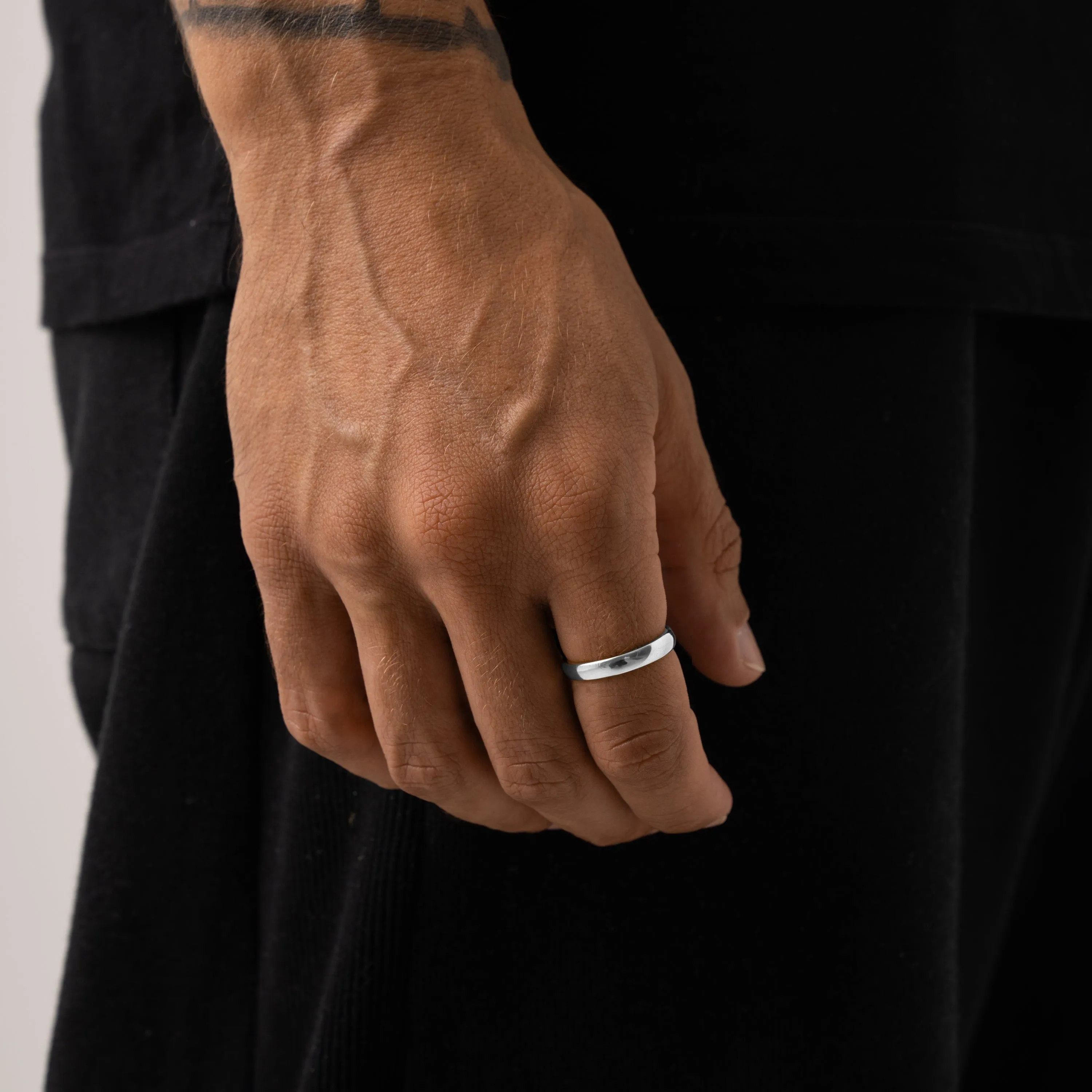 Round Band Ring (Silver) 3mm sold by Craftd London product image thumbnail 2