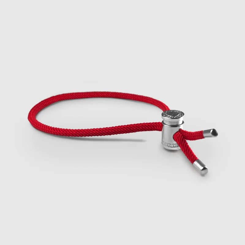 Red Cord Toggle Bracelet (Silver) sold by Craftd London