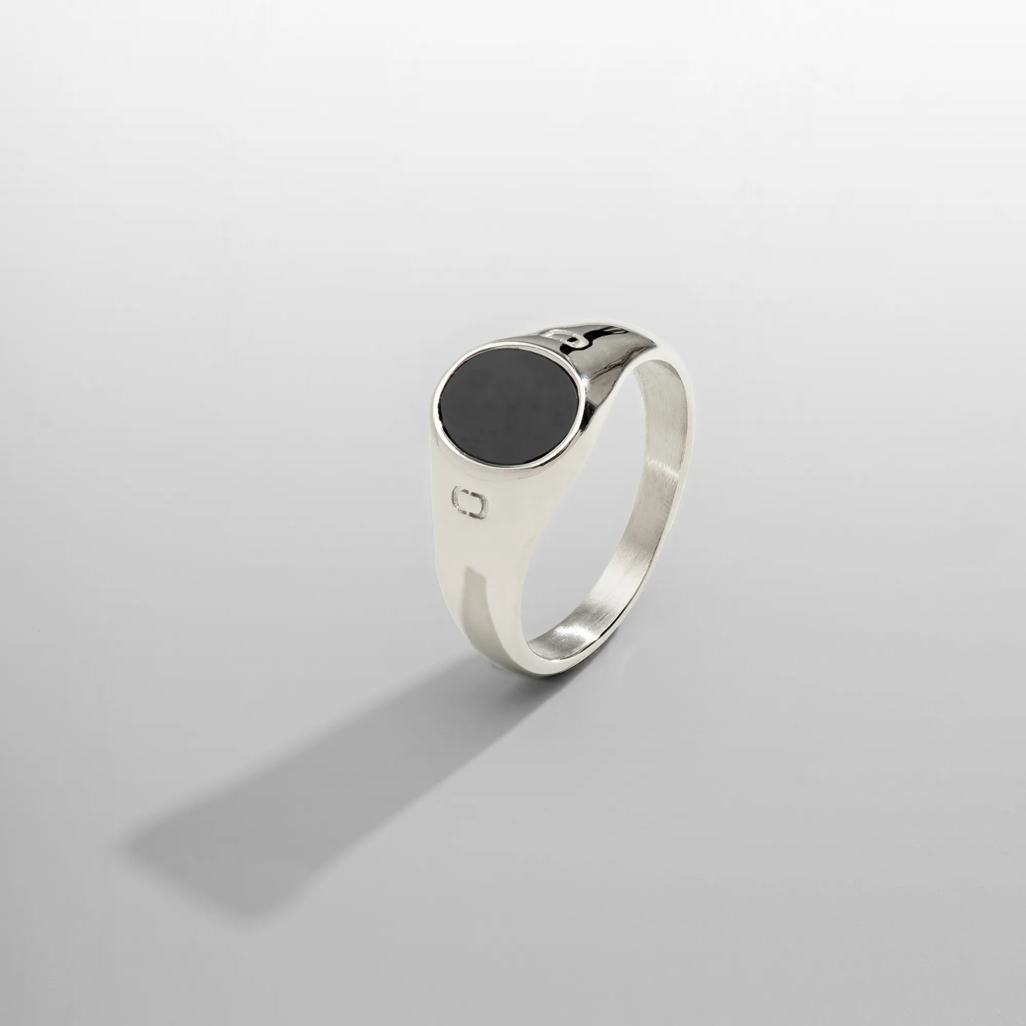 Onyx Oval Stone Signet Ring (Silver) sold by Craftd London product image thumbnail 5