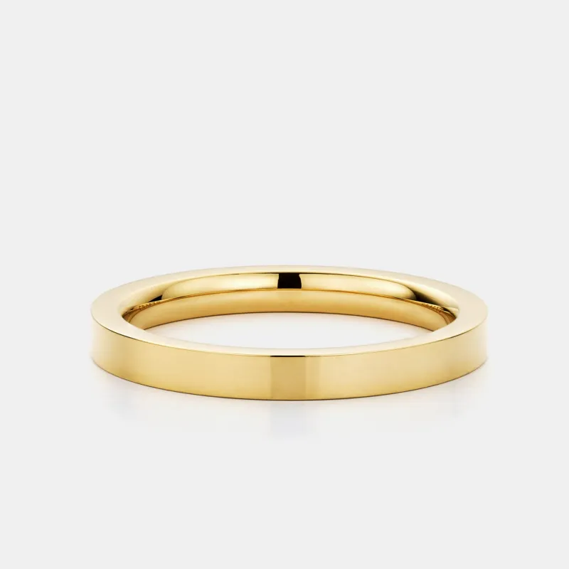 Flat Band Ring (Gold) 3mm sold by Craftd London