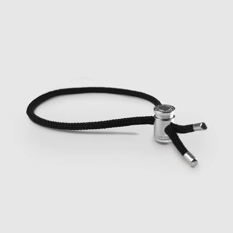 Black Cord Toggle Bracelet (Silver) sold by Craftd London