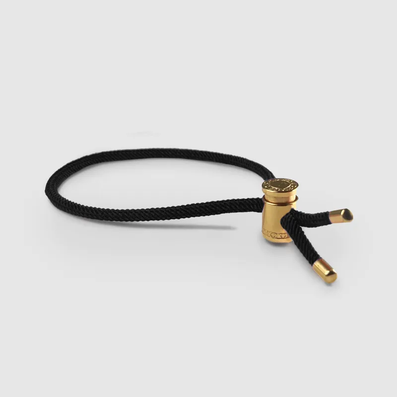 Black Cord Toggle Bracelet (Gold) sold by Craftd London