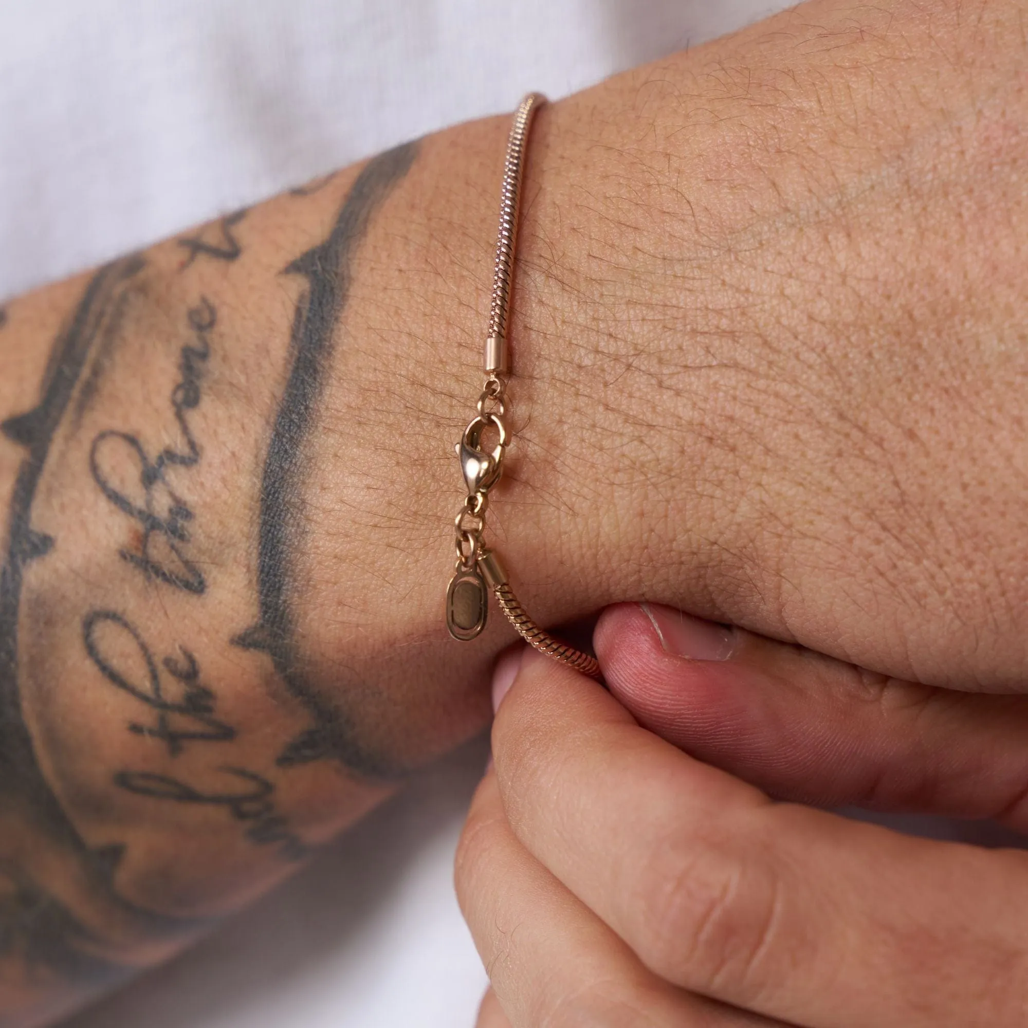 Snake Bracelet (Rose Gold) 2mm sold by Craftd London product image thumbnail 4