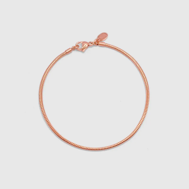 Snake Bracelet (Rose Gold) 2mm made by Craftd London