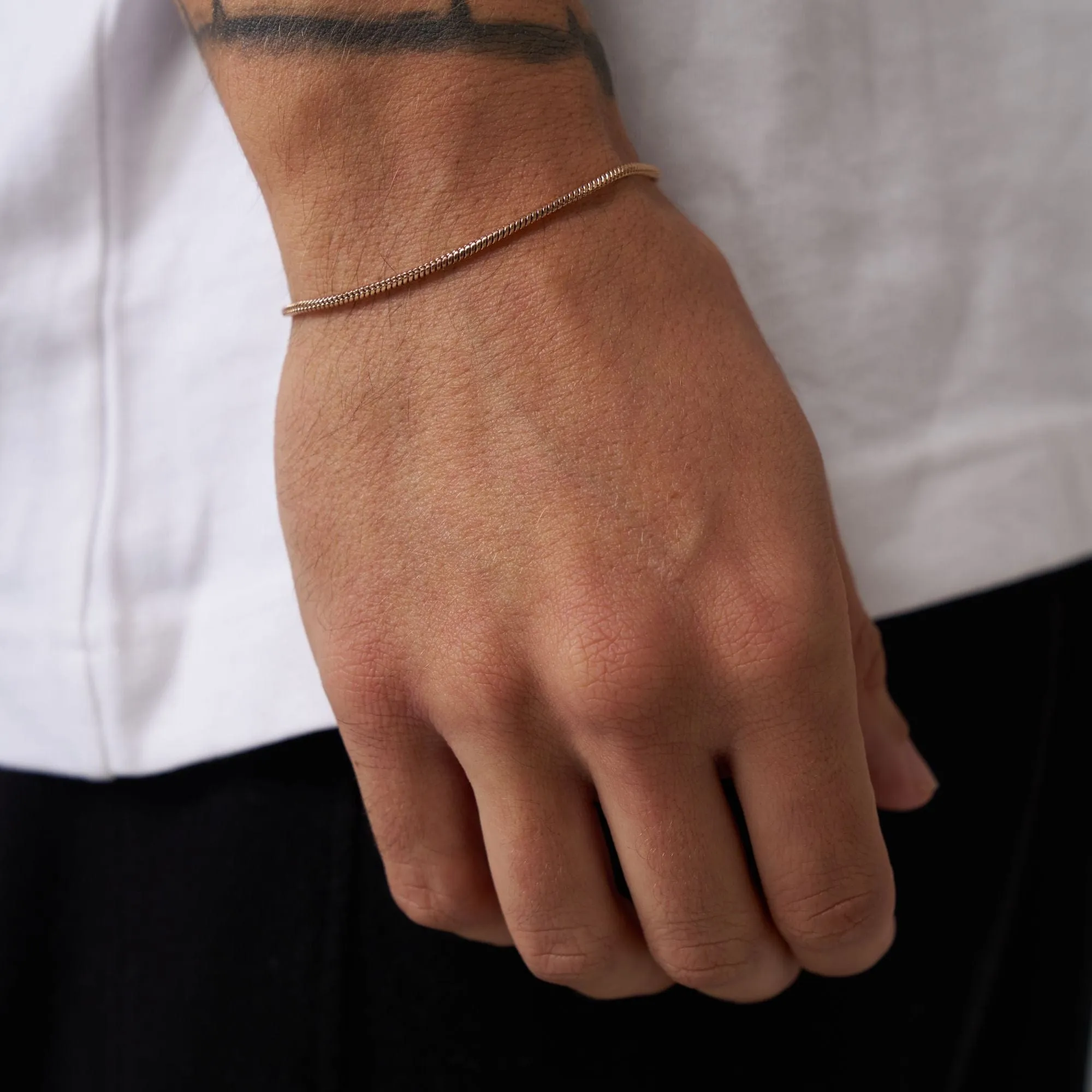 Snake Bracelet (Rose Gold) 2mm sold by Craftd London product image thumbnail 2