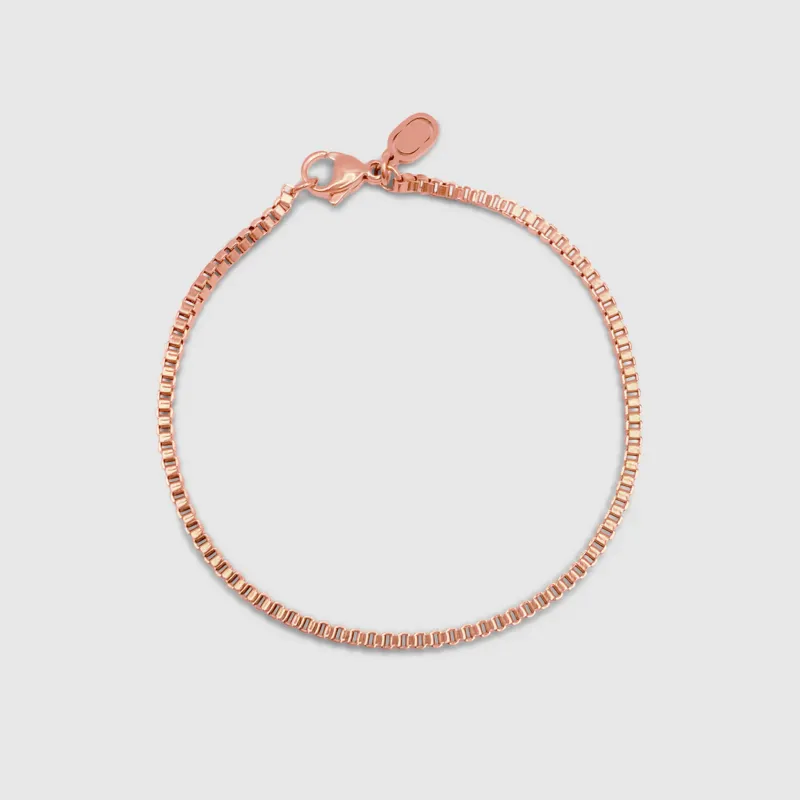 Box Bracelet (Rose Gold) 2mm made by Craftd London