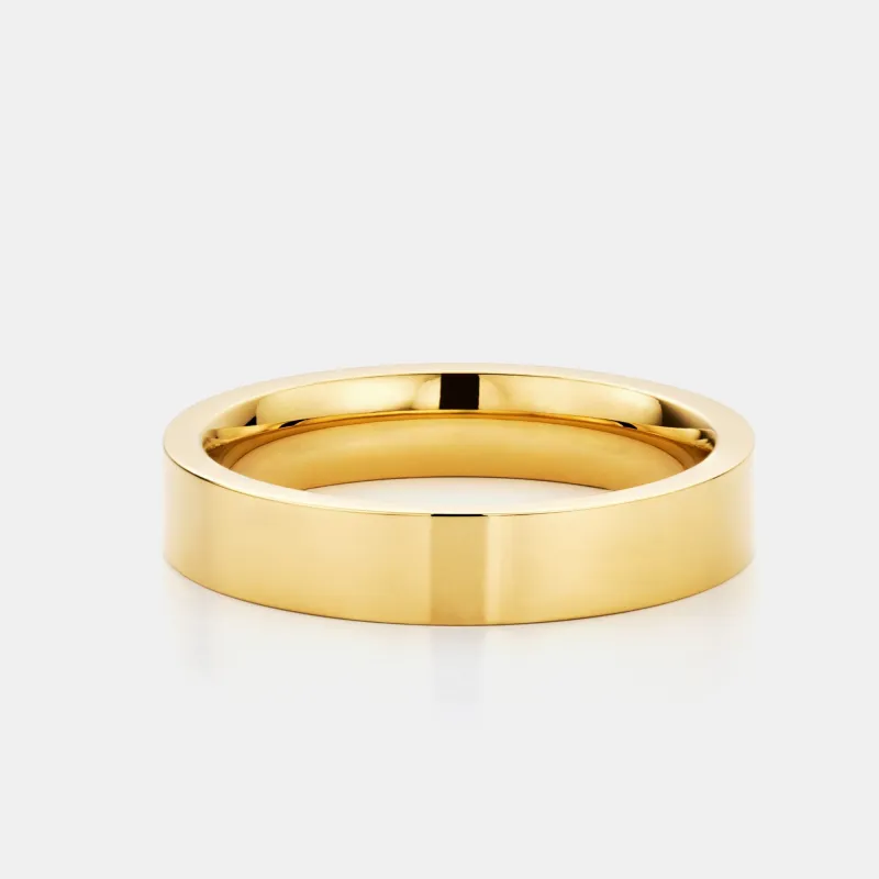 Flat Band Ring (Gold) 5mm sold by Craftd London