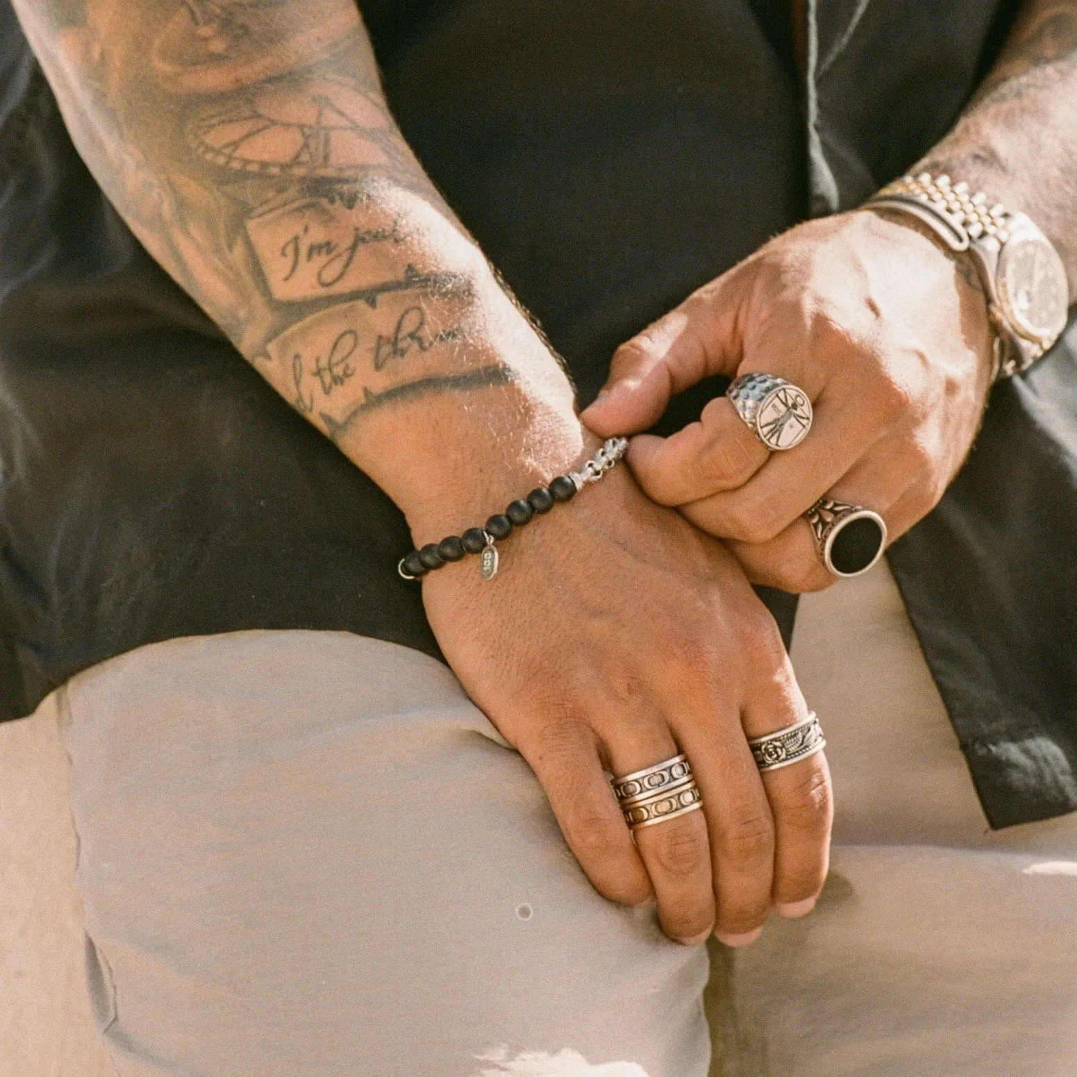 Chained Bead Bracelet (Silver) sold by Craftd London product image thumbnail 5