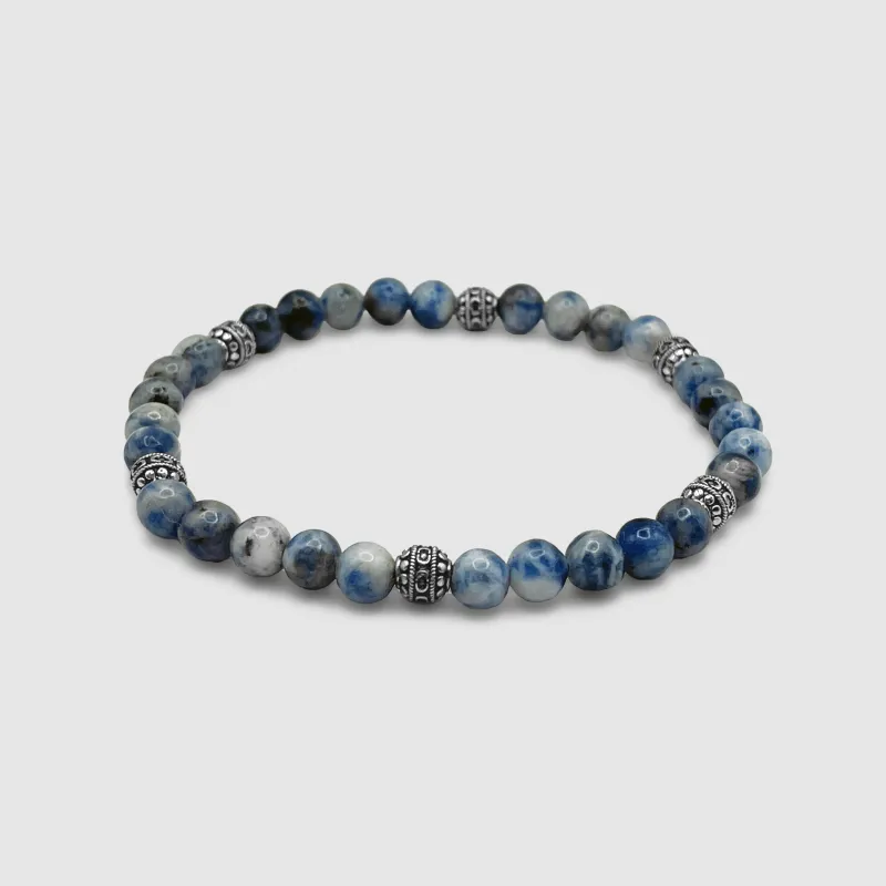 Sodalite Stone Bracelet (Silver) sold by Craftd London
