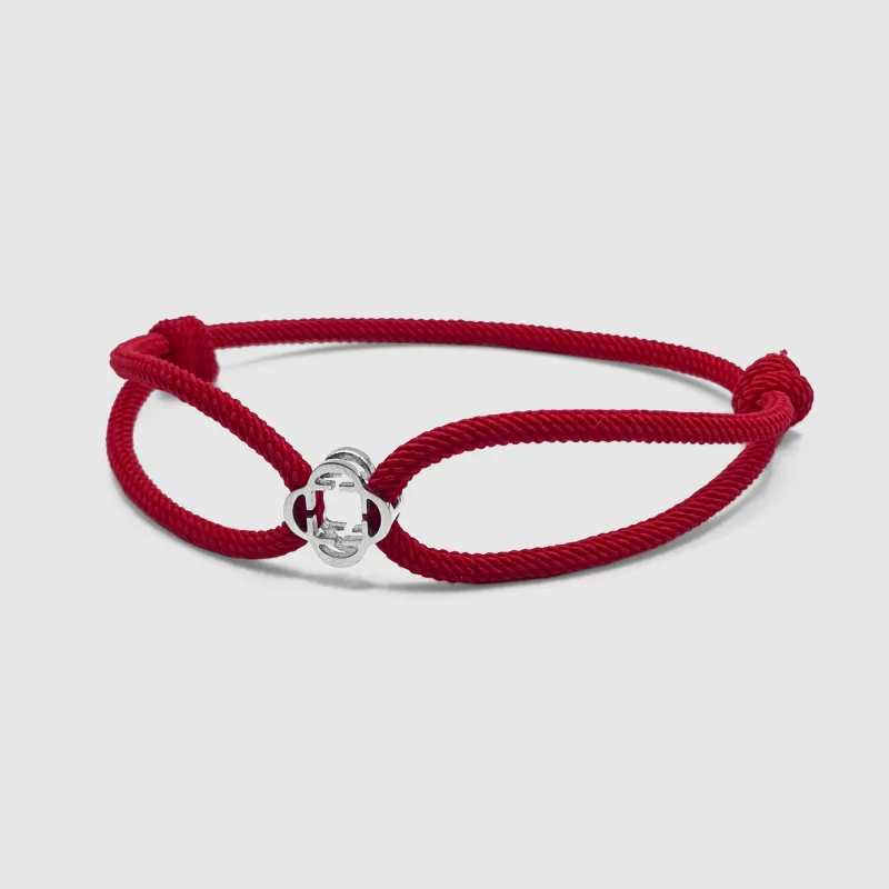 Red Cord Bracelet (Silver) sold by Craftd London
