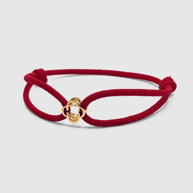Red Cord Bracelet (Gold) sold by Craftd London