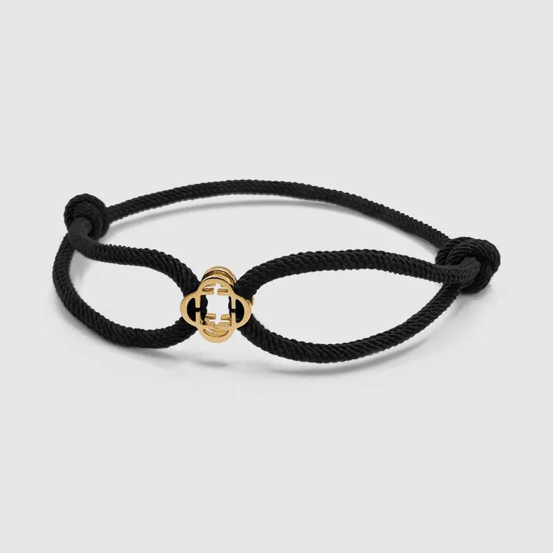 Black Cord Bracelet (Gold) sold by Craftd London