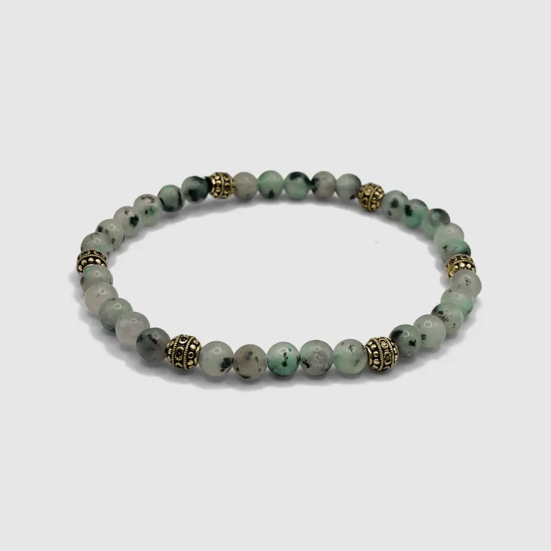 Kiwi Stone Bracelet (Gold) sold by Craftd London