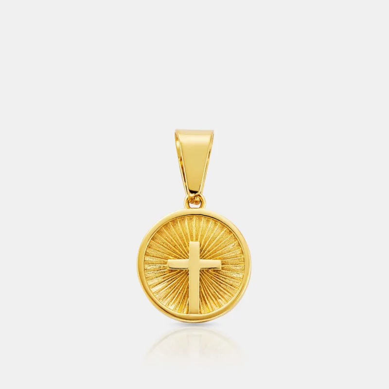 Circle Cross Pendant (Gold) sold by Craftd London