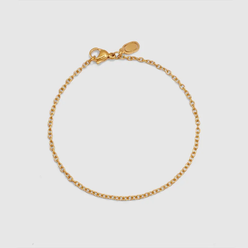 Cable Bracelet (Gold) 2mm made by Craftd London