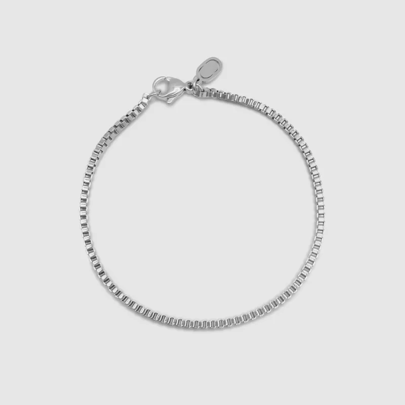 Box Bracelet (Silver) 2mm made by Craftd London