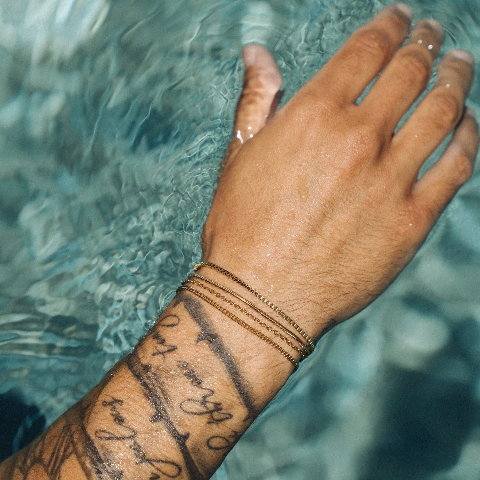 Box Bracelet (Gold) 2mm sold by Craftd London product image thumbnail 4