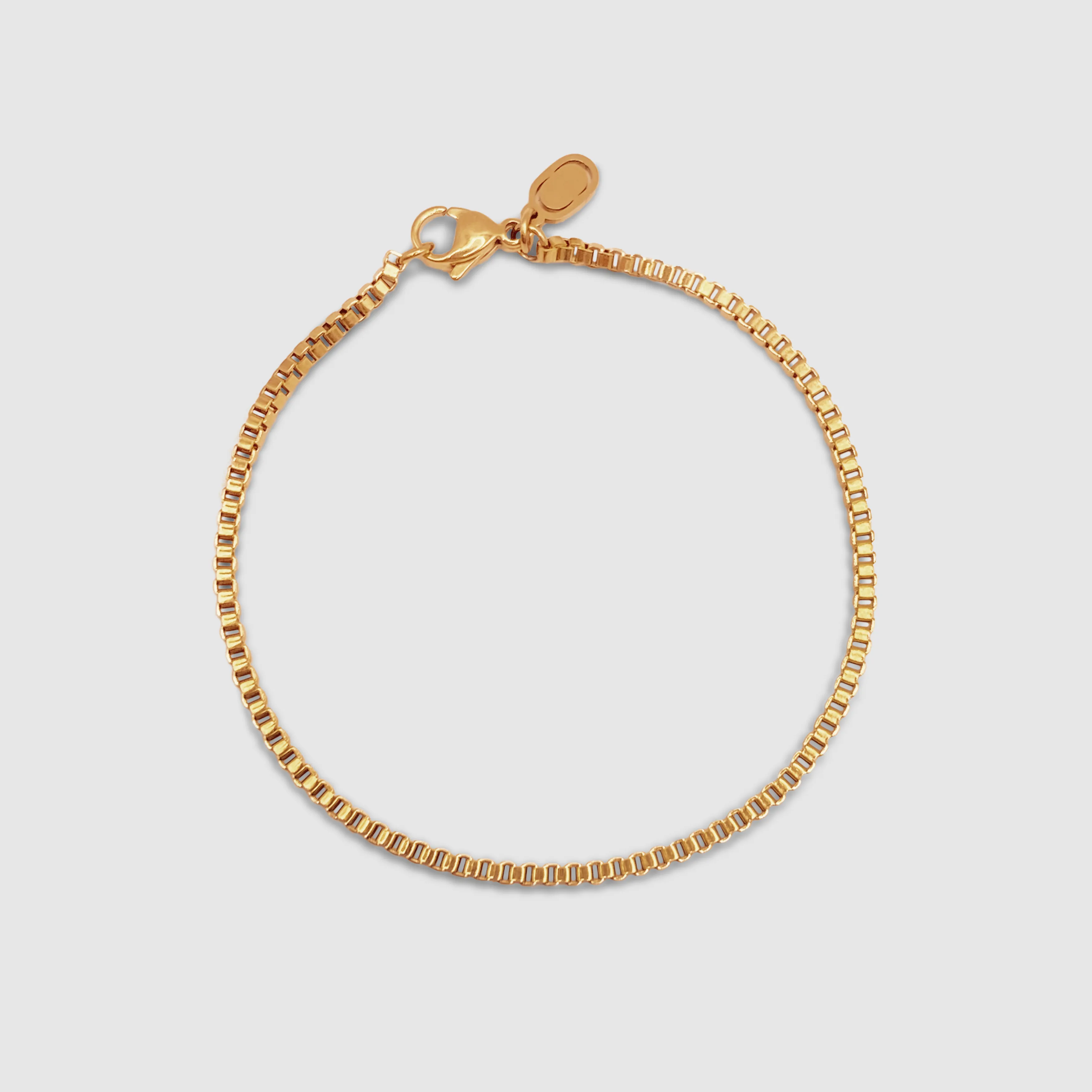 Box Bracelet (Gold) 2mm sold by Craftd London